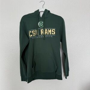 Champion CSU Rams Dark Green Crewneck Hoodie with Embroidered Logo